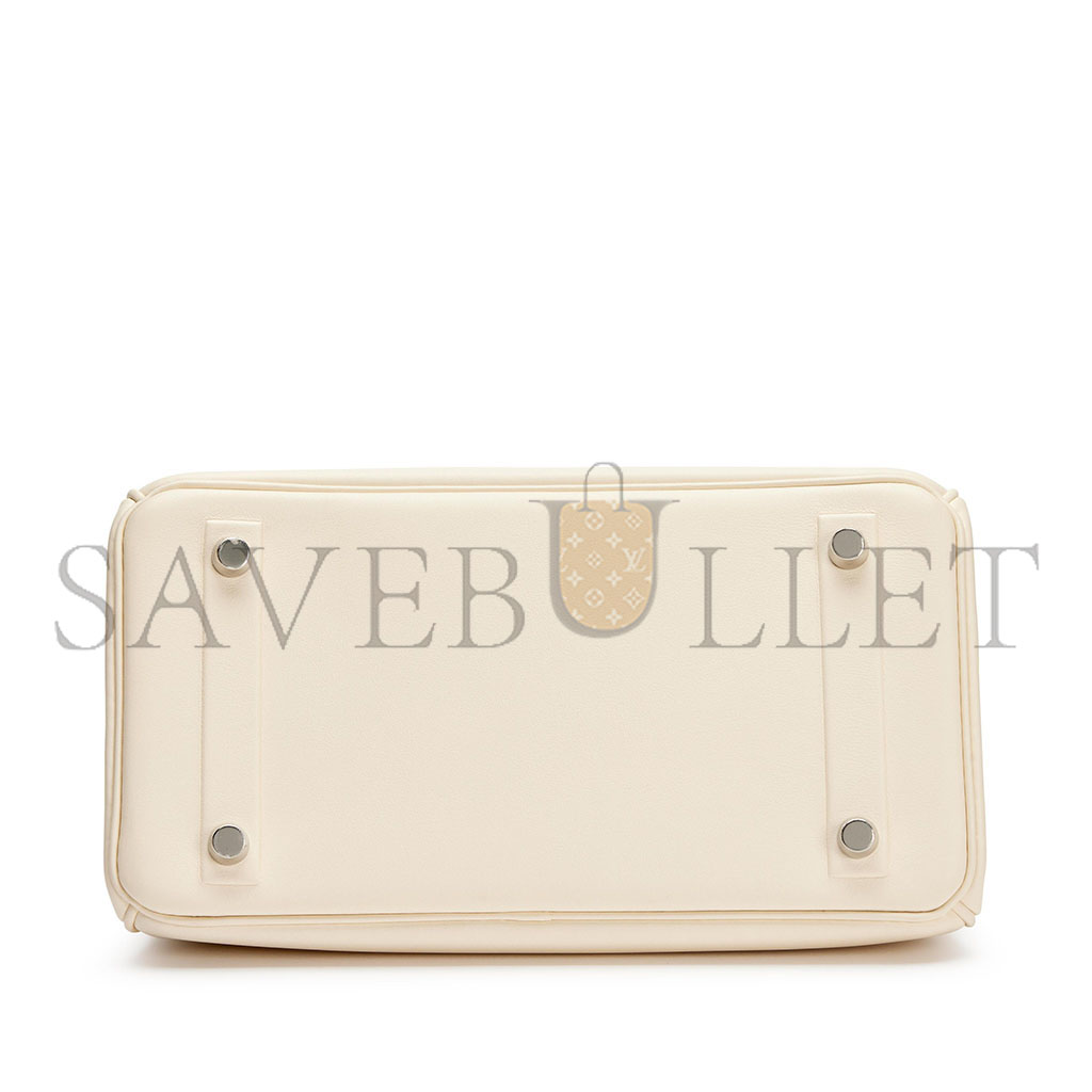 h**mes master birkin 25 shadow swift leather phanT0m white bag h082629ck72 (25*20*13cm)